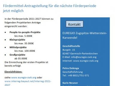 Aufruf zur Einreichung neuer Projekte